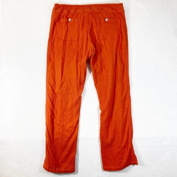 Sundance Gigi Orange Cotton Drawstring Knit Pants - Picture 4 of 10